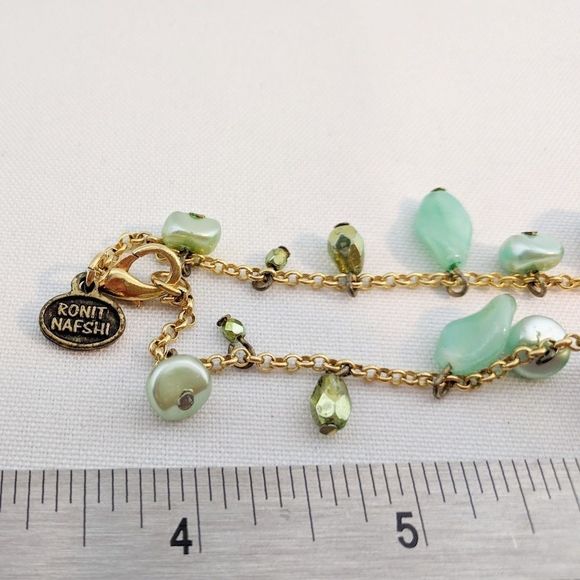 Ronit Nafshi Teal Glass Beaded Necklace Beachy! - Picture 8 of 8